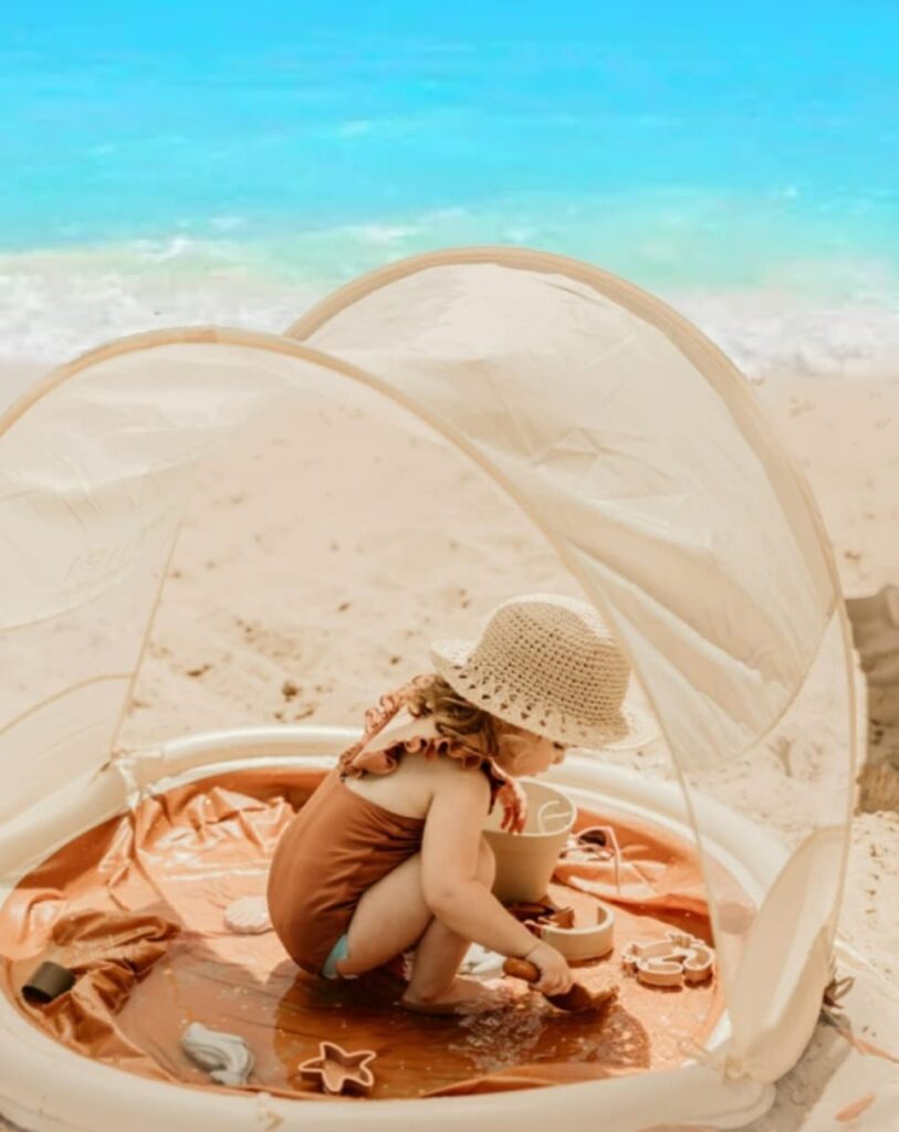 beach essentials inflatable shade pool 